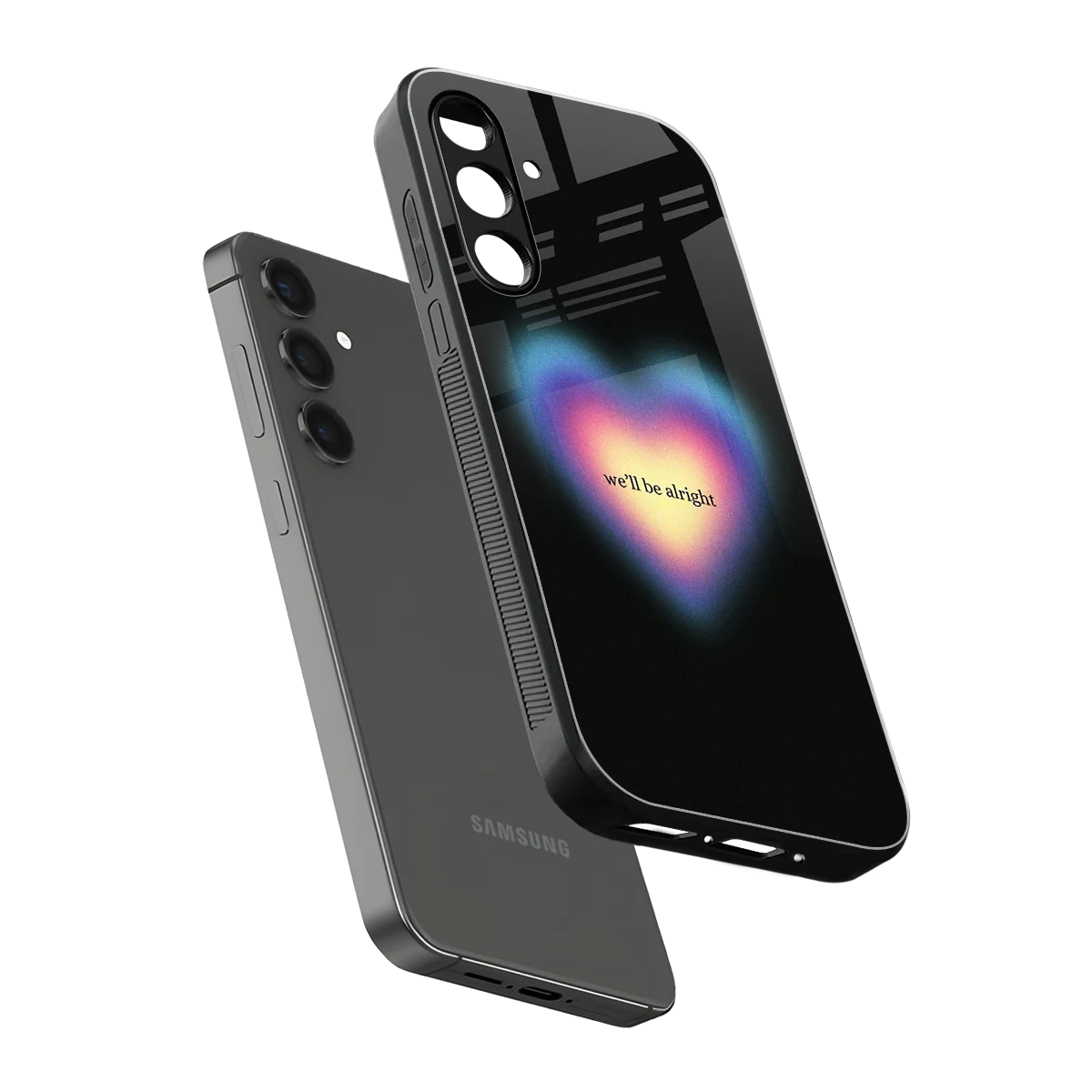 Alright Always sleek samsung galaxy m35 5g cover with tempered glass back and TPU edges