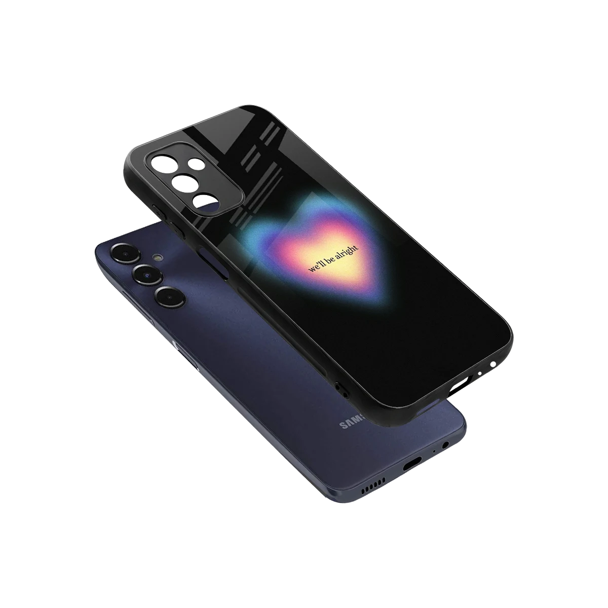 Alright Always sleek samsung galaxy m14 5g cover with tempered glass back and TPU edges