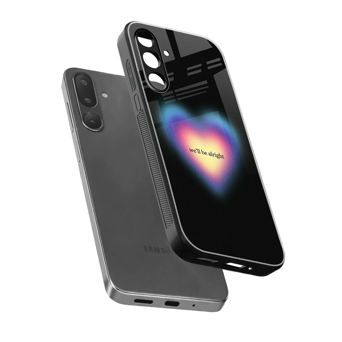 Alright Always sleek samsung galaxy m36 5g cover with tempered glass back and TPU edges