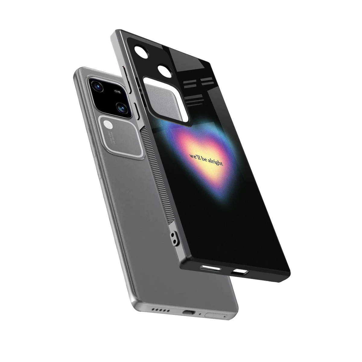 Alright Always sleek vivo v30 cover with tempered glass back and TPU edges