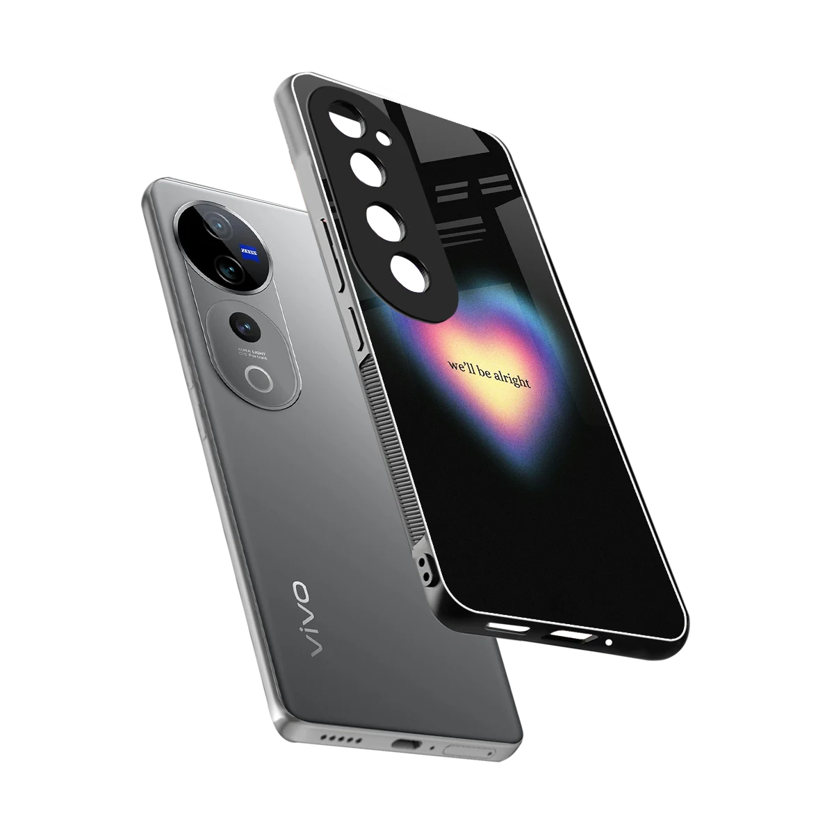 Alright Always sleek vivo v40 pro cover with tempered glass back and TPU edges