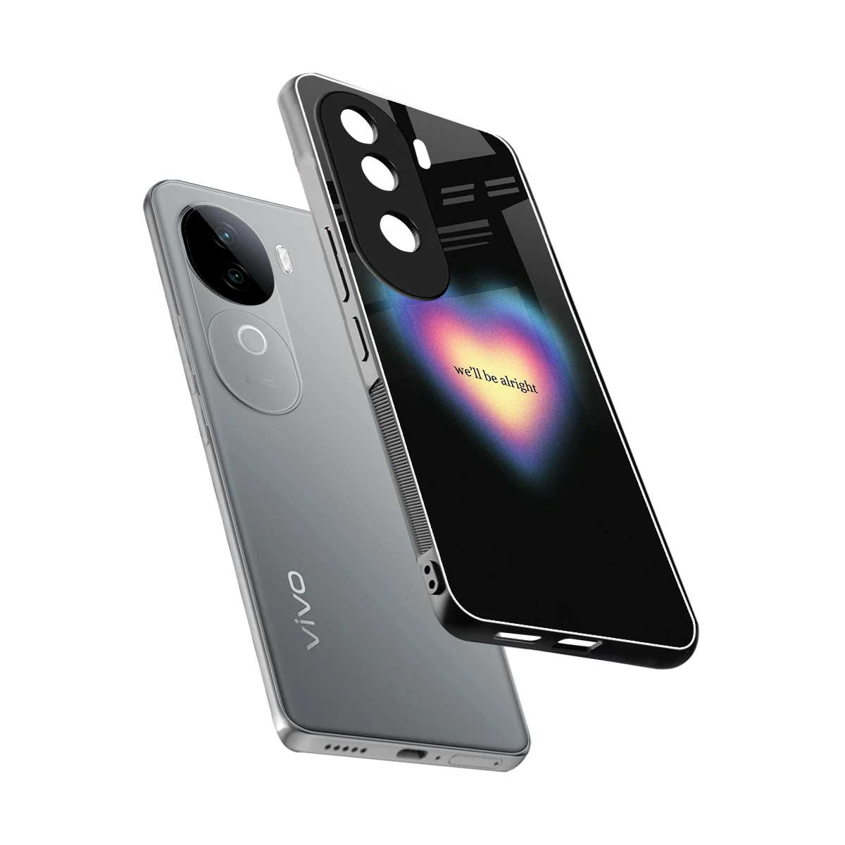 Alright Always sleek vivo v40e cover with tempered glass back and TPU edges