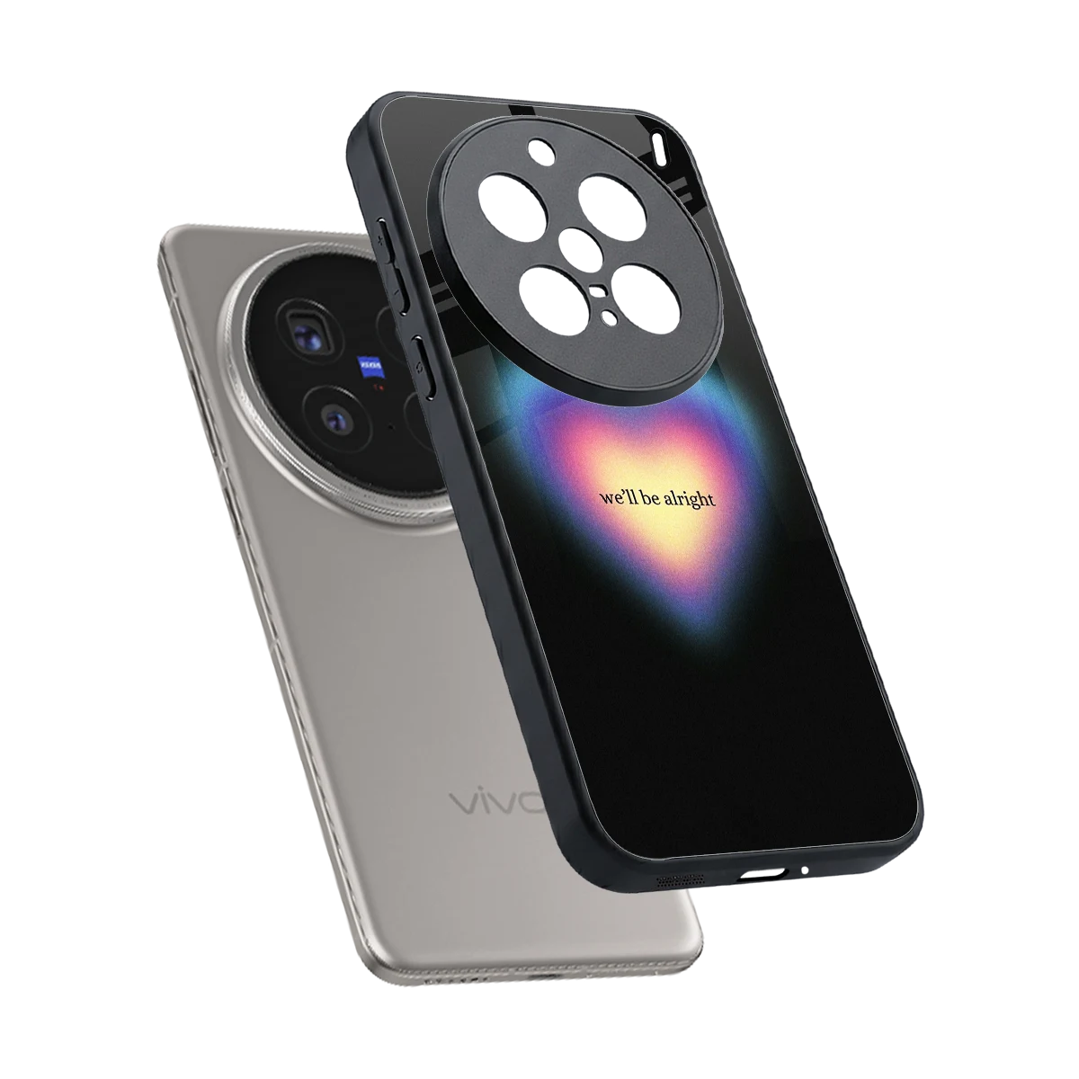 Alright Always sleek vivo x200 pro cover with tempered glass back and TPU edges