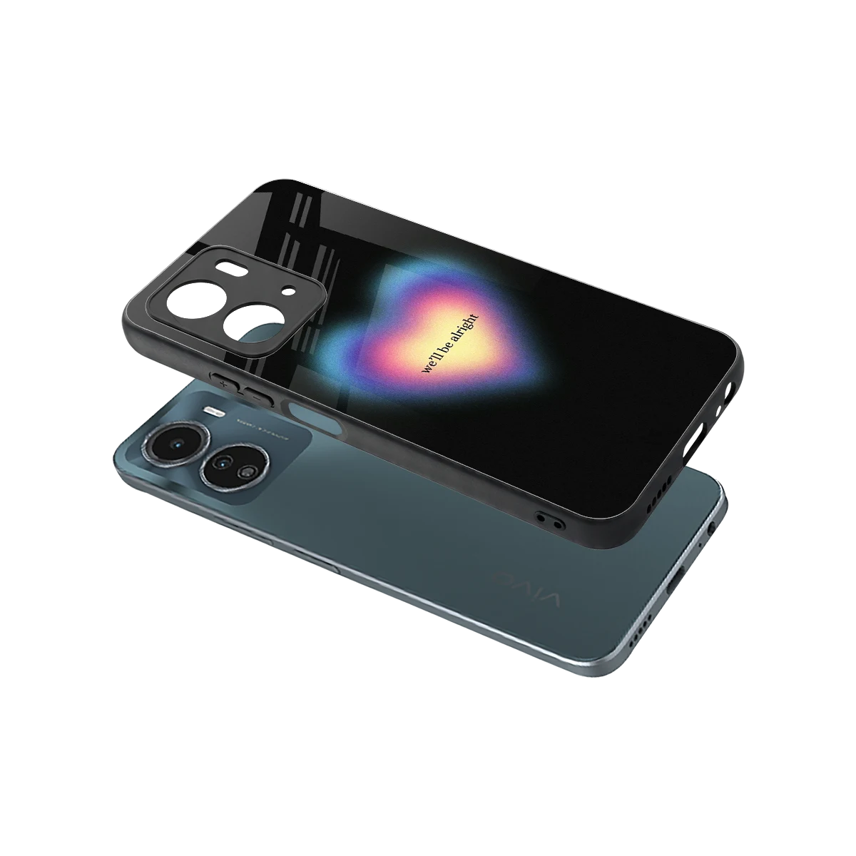 Alright Always sleek vivo y16 cover with tempered glass back and TPU edges