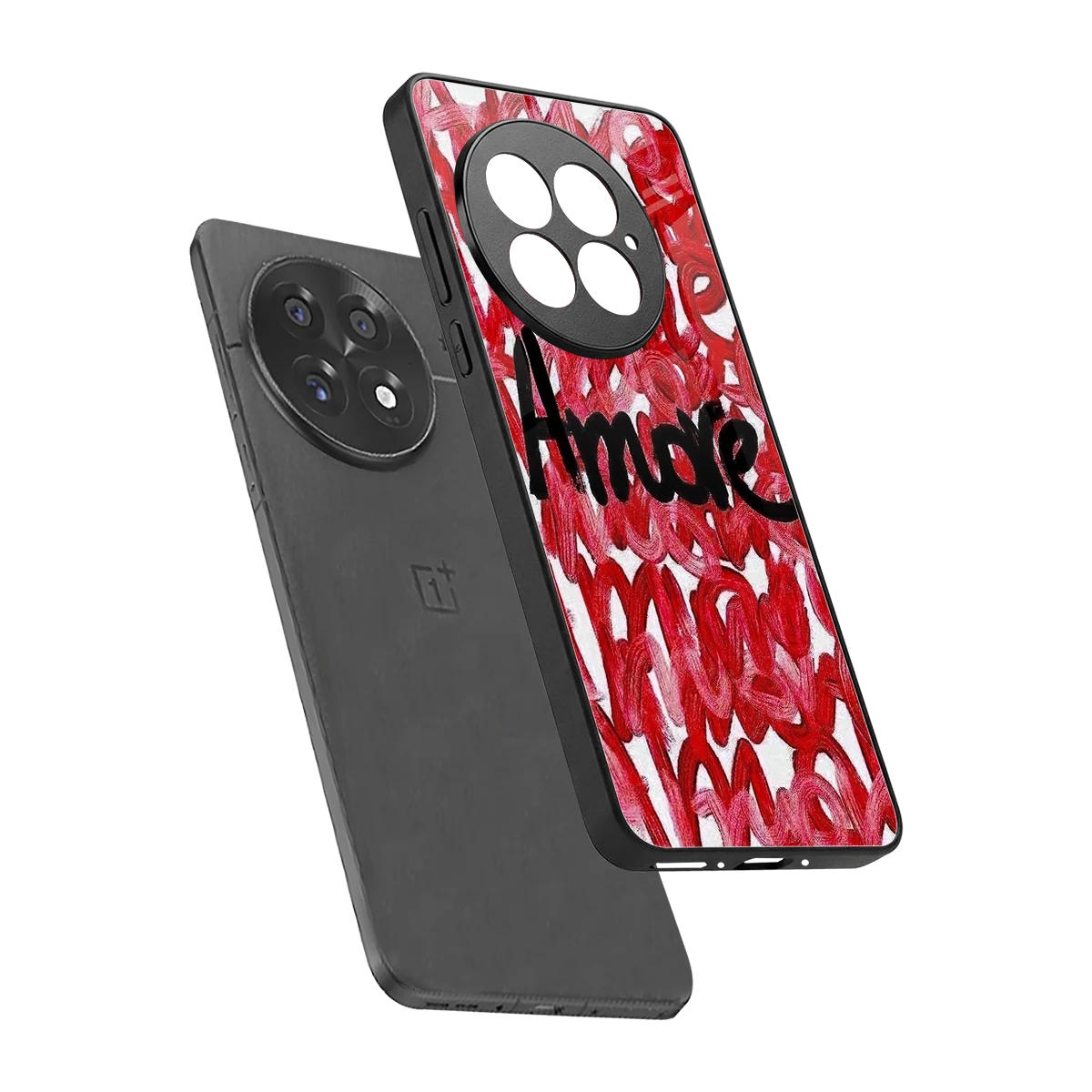 Amore sleek oneplus 13 cover with tempered glass back and TPU edges