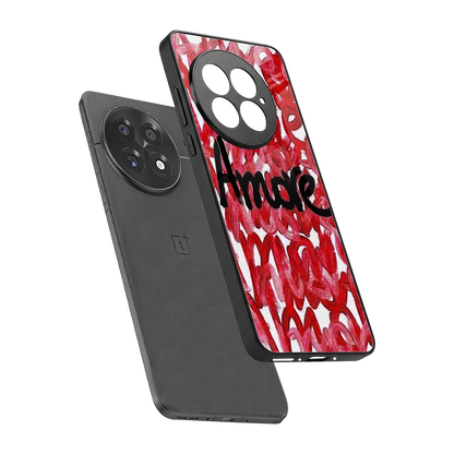 Amore sleek oneplus 13 cover with tempered glass back and TPU edges