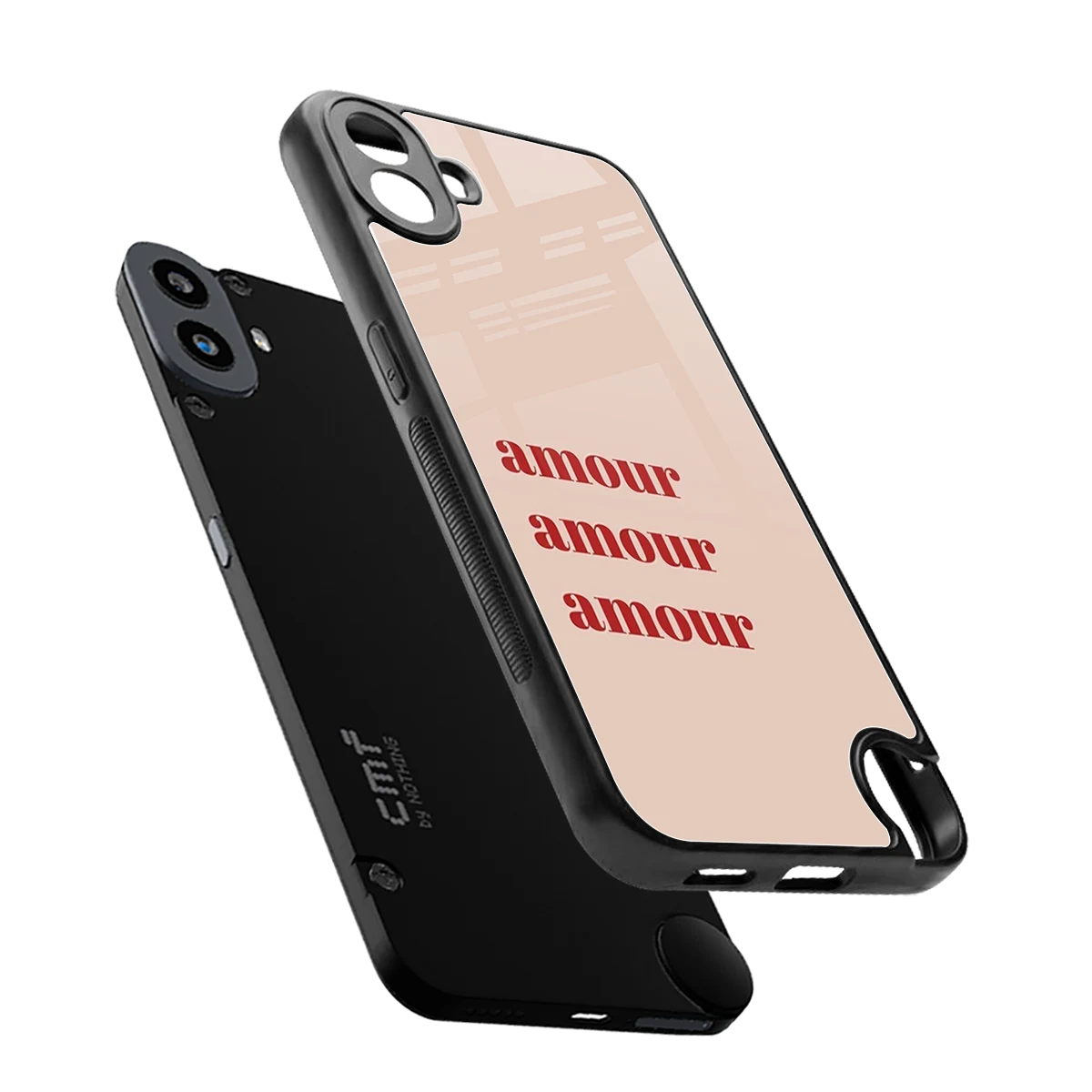 Amore Bliss sleek cmf nothing phone 1 cover with tempered glass back and TPU edges