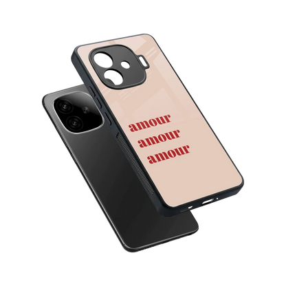 Amore Bliss sleek iqoo neo 10r 5g cover with tempered glass back and TPU edges