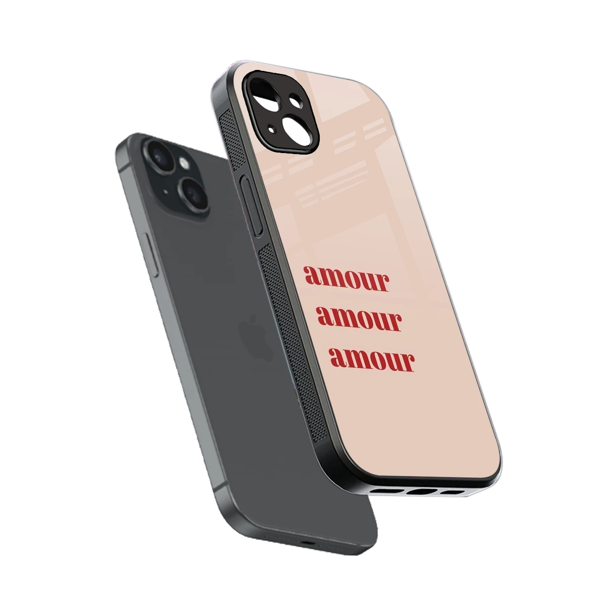 Amore Bliss sleek iphone 14 plus cover with tempered glass back and TPU edges
