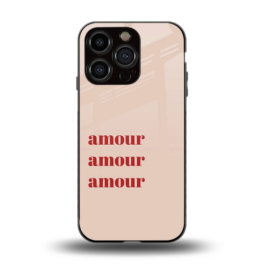 Amore Bliss back phone cover | glass case for iphone 15 pro