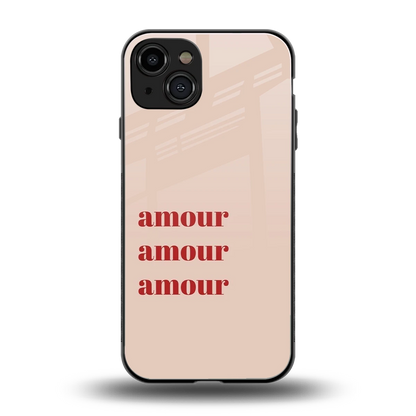 Amore Bliss back phone cover | glass case for iphone 15