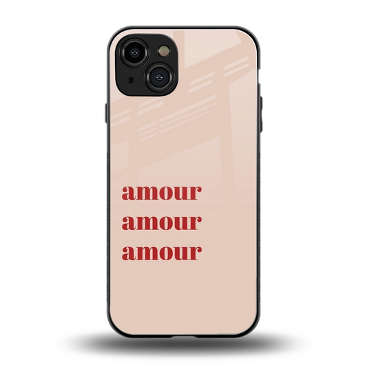 Amore Bliss back phone cover | glass case for iphone 15