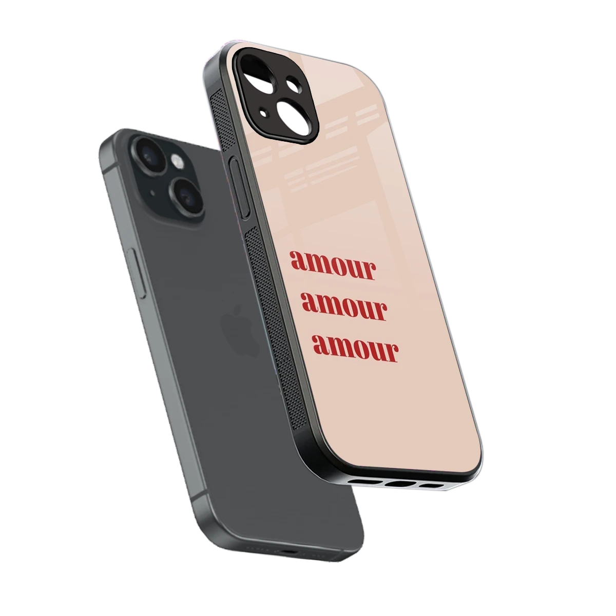 Amore Bliss sleek iphone 15 cover with tempered glass back and TPU edges