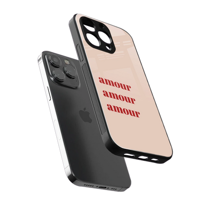 Amore Bliss sleek iphone 15 pro cover with tempered glass back and TPU edges