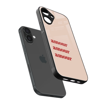 Amore Bliss sleek iphone 16 plus cover with tempered glass back and TPU edges