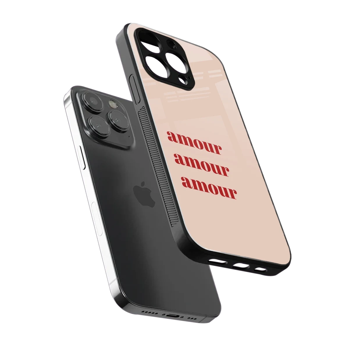 Amore Bliss sleek iphone 16 pro max cover with tempered glass back and TPU edges