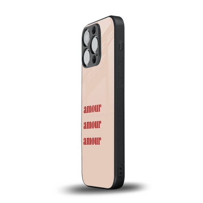Amore Bliss iphone 16 pro mobile cover | shockproof glass phone case