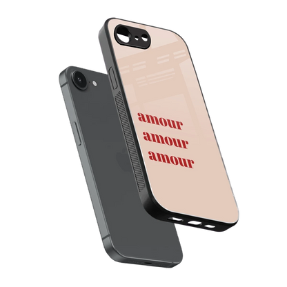 Amore Bliss sleek iphone 17e cover with tempered glass back and TPU edges