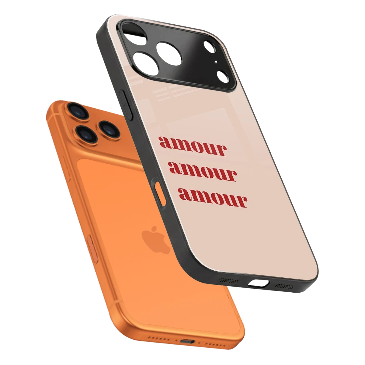 Amore Bliss sleek iphone 17 pro cover with tempered glass back and TPU edges