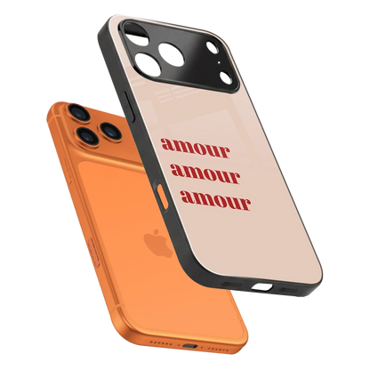 Amore Bliss sleek iphone 17 pro cover with tempered glass back and TPU edges