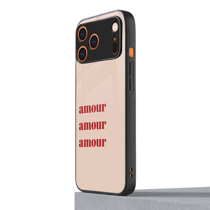 Amore Bliss iphone 17 pro mobile cover | shockproof glass phone case