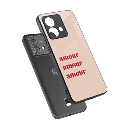Amore Bliss sleek motorola edge 40 neo 5g cover with tempered glass back and TPU edges
