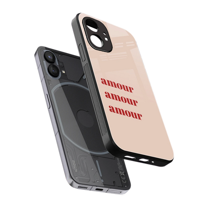 Amore Bliss sleek nothing phone 1 cover with tempered glass back and TPU edges