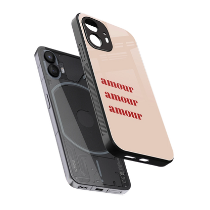 Amore Bliss sleek nothing phone 2 cover with tempered glass back and TPU edges