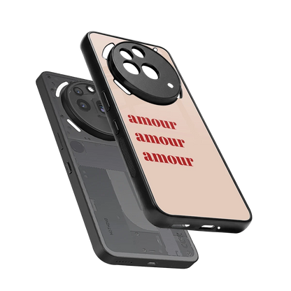 Amore Bliss sleek nothing phone 3a pro cover with tempered glass back and TPU edges