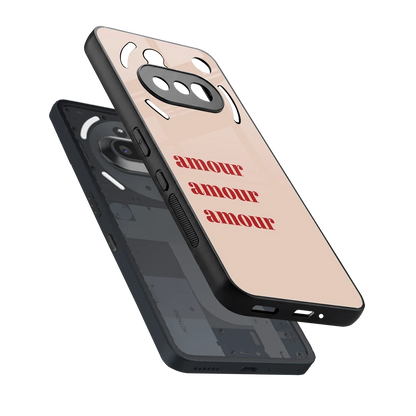Amore Bliss sleek nothing phone 3a cover with tempered glass back and TPU edges