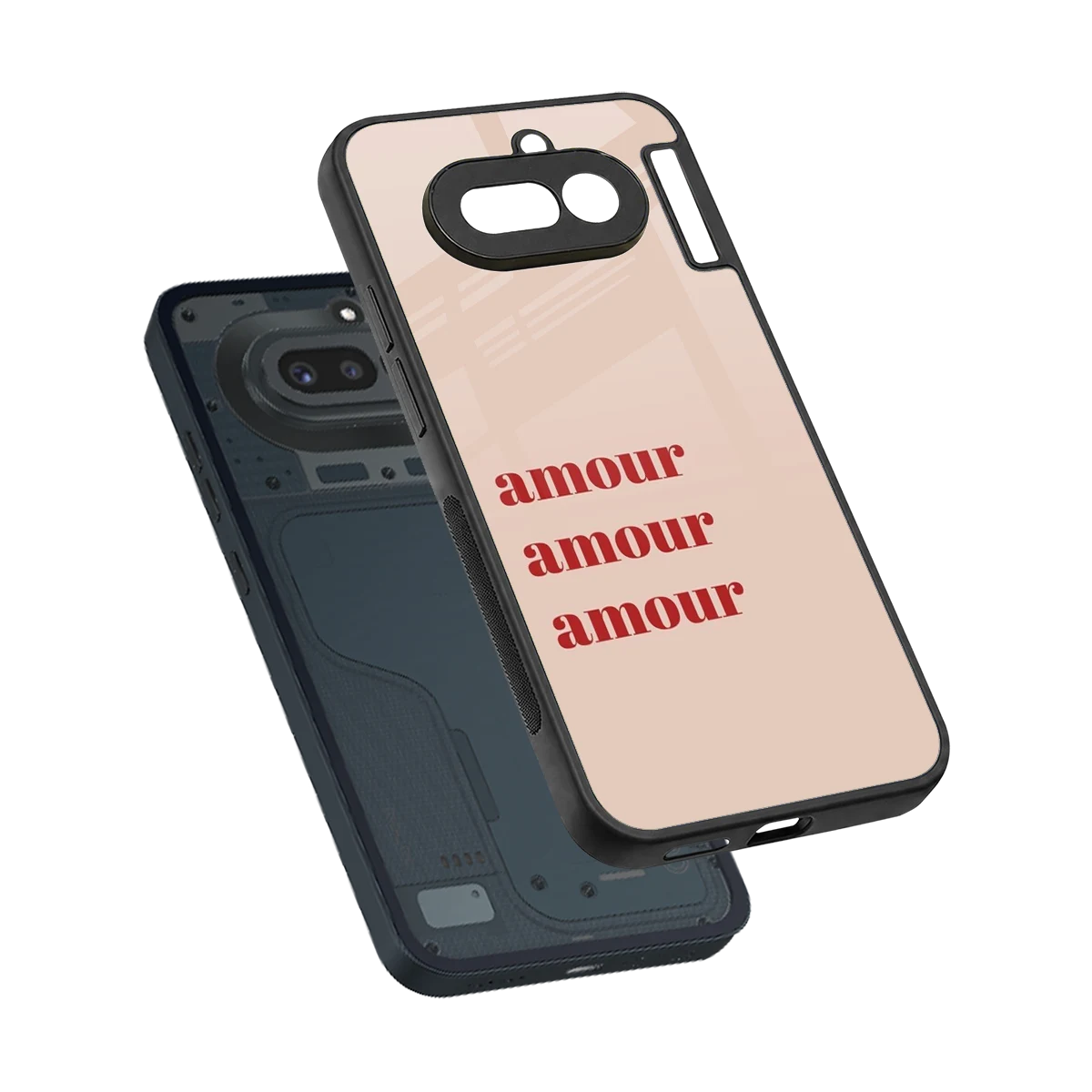 Amore Bliss sleek nothing phone 4a cover with tempered glass back and TPU edges