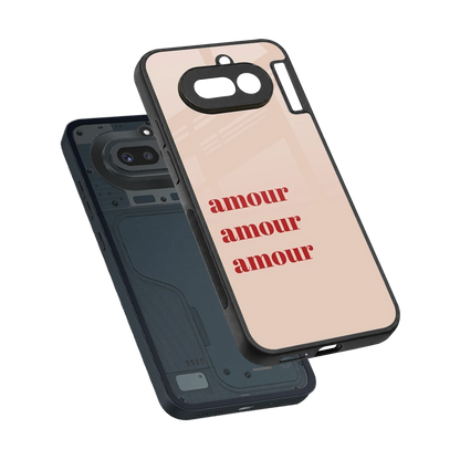 Amore Bliss sleek nothing phone 4a cover with tempered glass back and TPU edges