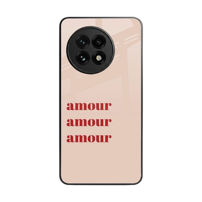 Amore Bliss back phone cover | glass case for oneplus 13r