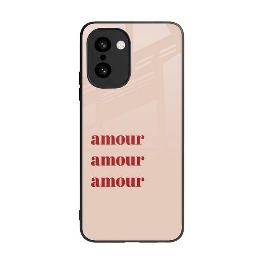 Amore Bliss back phone cover | glass case for oneplus 15r