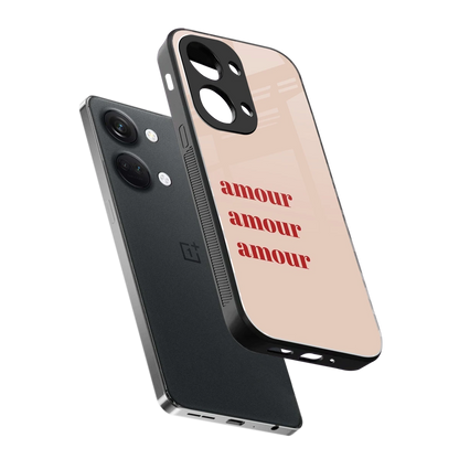 Amore Bliss sleek oneplus nord 3 cover with tempered glass back and TPU edges