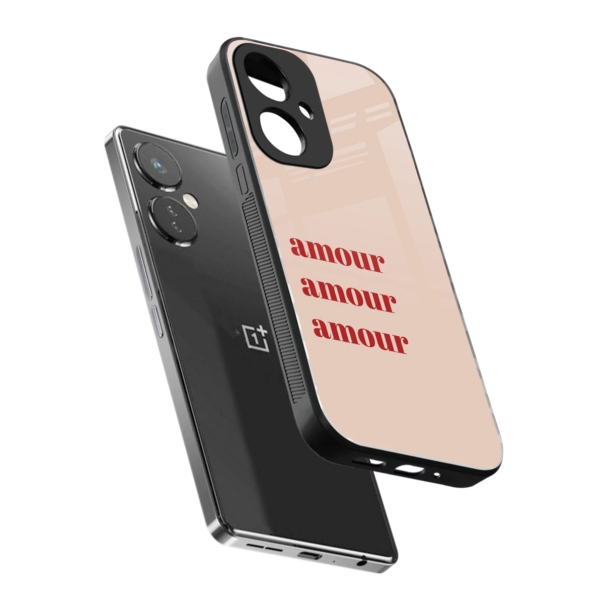 Amore Bliss sleek oneplus nord ce 3 cover with tempered glass back and TPU edges