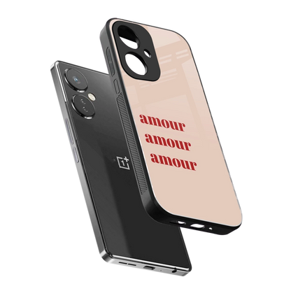 Amore Bliss sleek oneplus nord ce 3 cover with tempered glass back and TPU edges