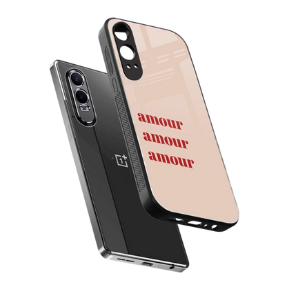 Amore Bliss sleek oneplus nord ce 4 lite cover with tempered glass back and TPU edges