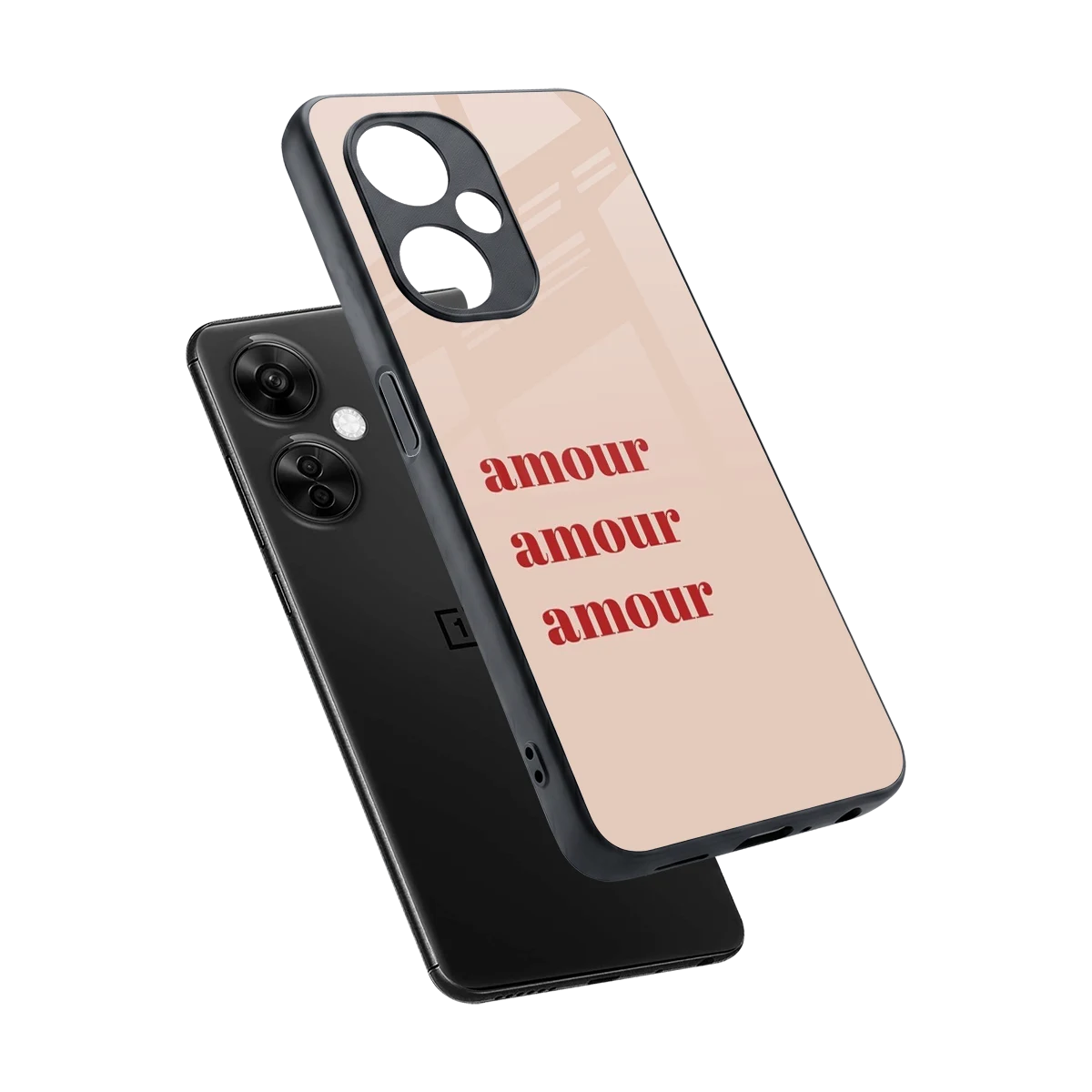 Amore Bliss sleek oneplus nord ce 3 lite cover with tempered glass back and TPU edges