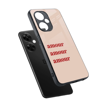 Amore Bliss sleek oneplus nord ce 3 lite cover with tempered glass back and TPU edges