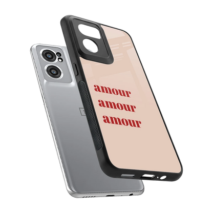 Amore Bliss sleek oneplus nord ce 2 cover with tempered glass back and TPU edges