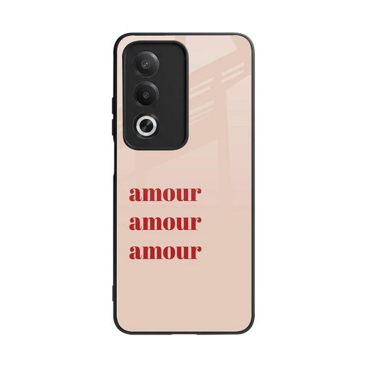 Amore Bliss back phone cover | glass case for oppo a3 pro