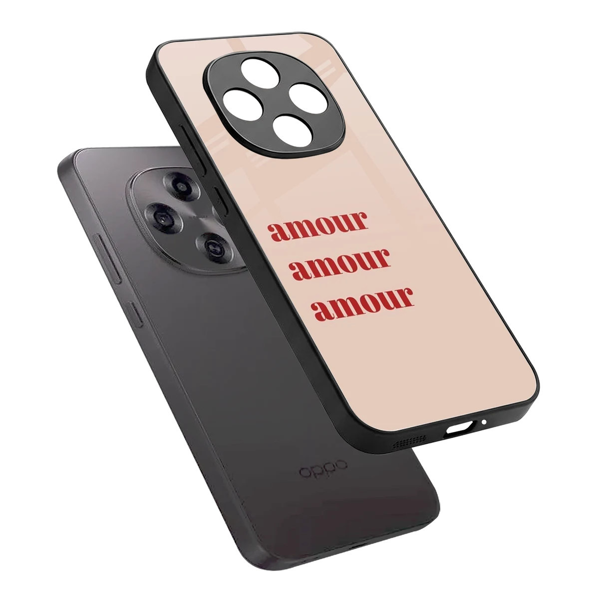 Amore Bliss sleek oppo f31 pro 5g cover with tempered glass back and TPU edges