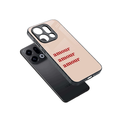 Amore Bliss sleek oppo find x9 cover with tempered glass back and TPU edges