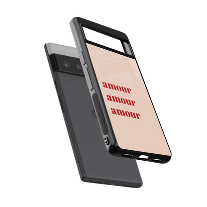 Amore Bliss sleek google pixel 6 pro cover with tempered glass back and TPU edges