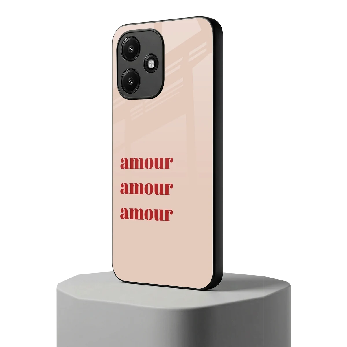 Amore Bliss redmi 12 5g mobile cover | shockproof glass phone case