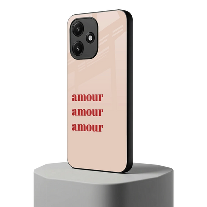 Amore Bliss redmi 12 5g mobile cover | shockproof glass phone case
