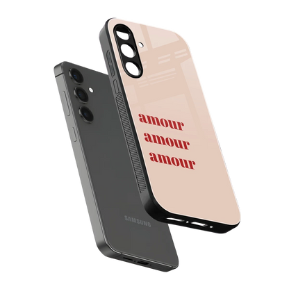 Amore Bliss sleek samsung galaxy m35 5g cover with tempered glass back and TPU edges