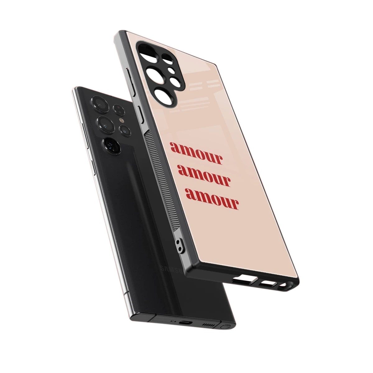 Amore Bliss sleek samsung galaxy s23 ultra cover with tempered glass back and TPU edges