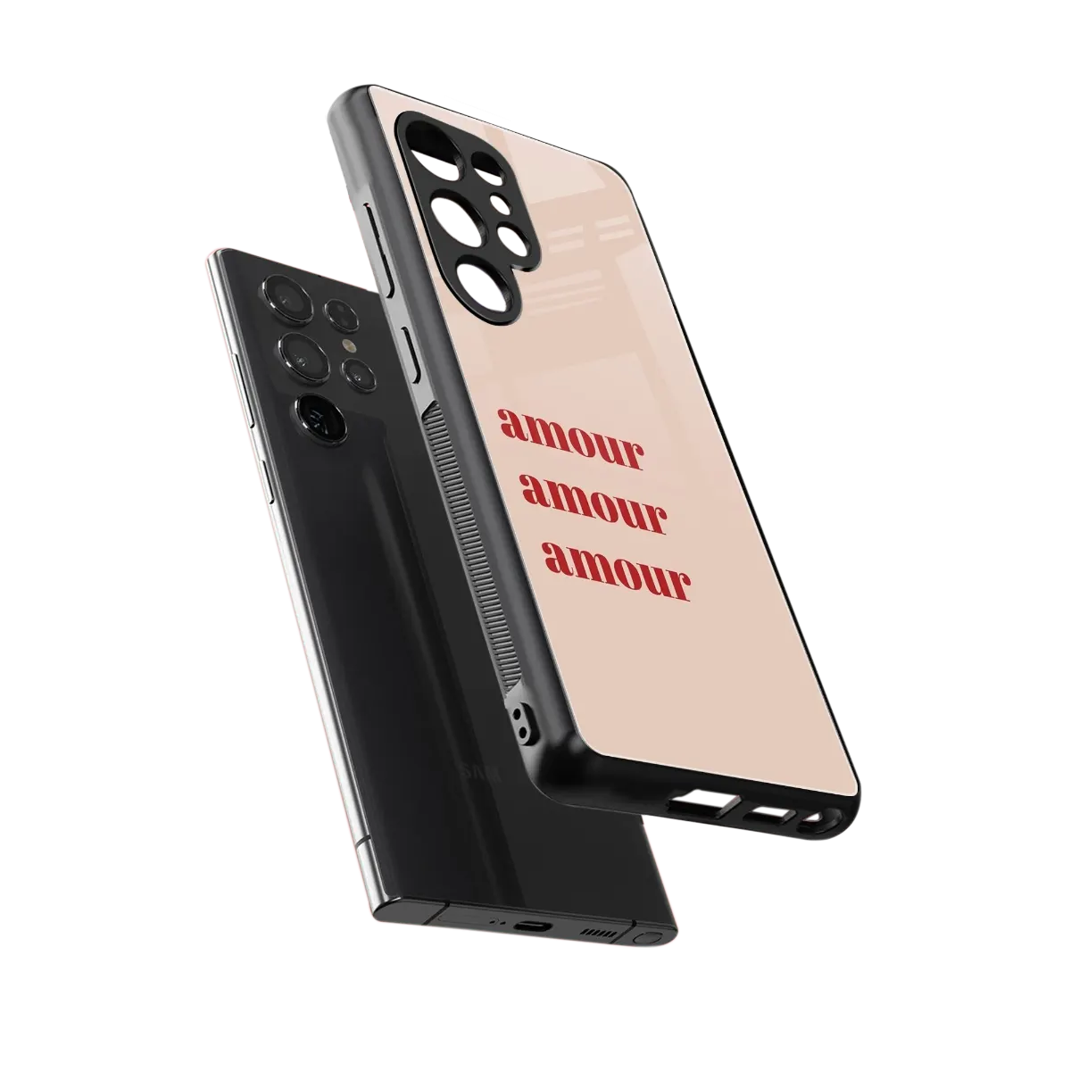 Amore Bliss sleek samsung galaxy s25 ultra cover with tempered glass back and TPU edges